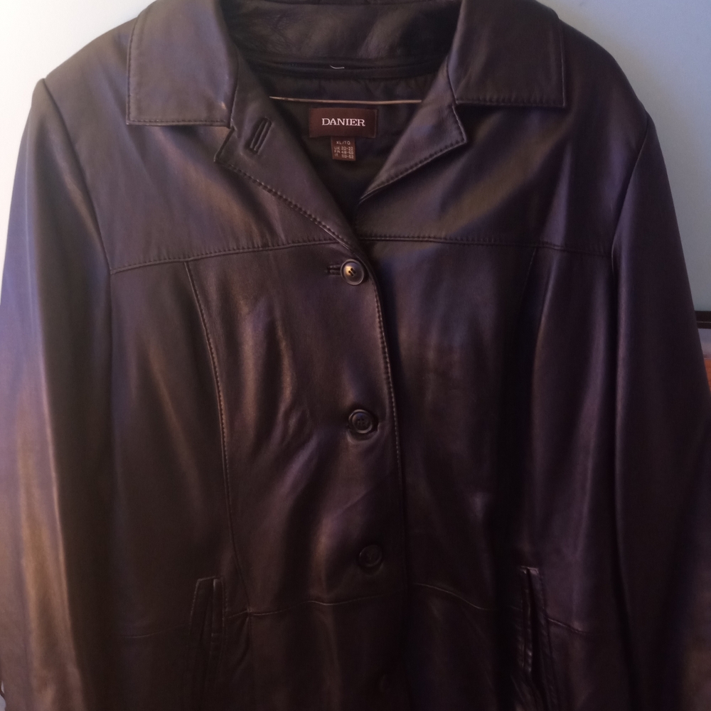 Danier Dark Leather Jacket for Women Or Men